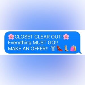 Help me clear out my closet!! Make an offer!!

👠👢👗👚👔👕👖☀️🎉🛍️🌸